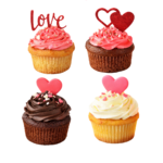 Cupcakes San Valentín x4 Caja especial